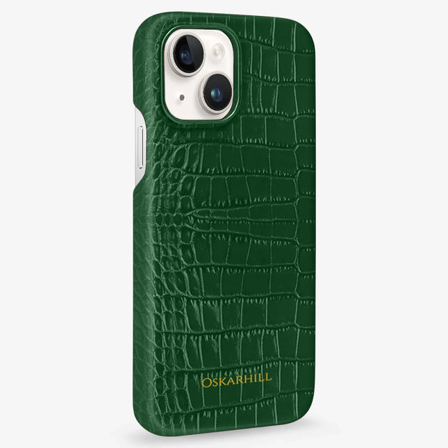 iPhone 15 in Classic Alligator MagSafe Compatible Dark Green