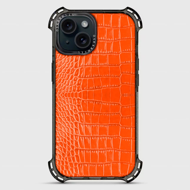 iPhone 15 Plus Alligator Bounce Case - Reddish Orange