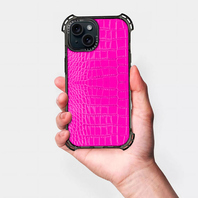 iPhone 15 Plus Alligator Bounce Case - Shocking Pink
