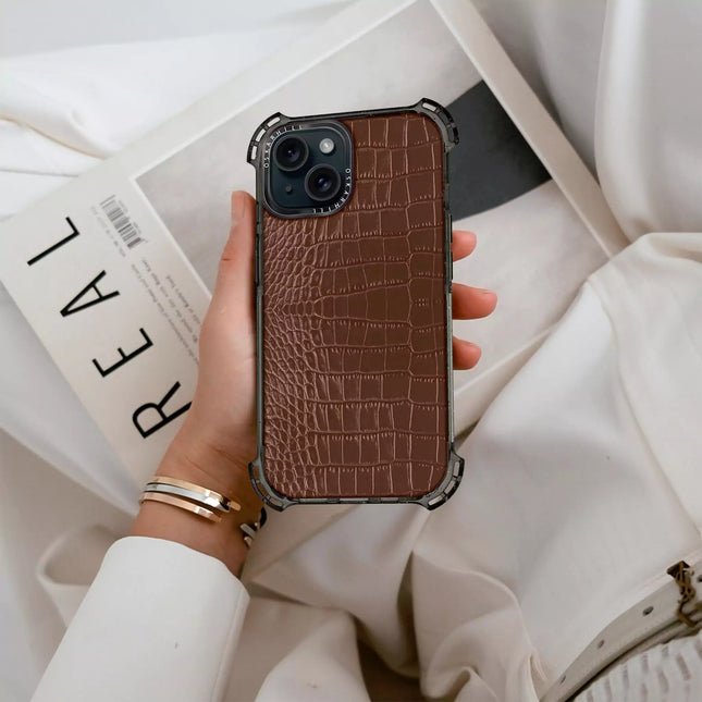 iPhone 15 Plus Alligator Bounce Case - Crater Brown