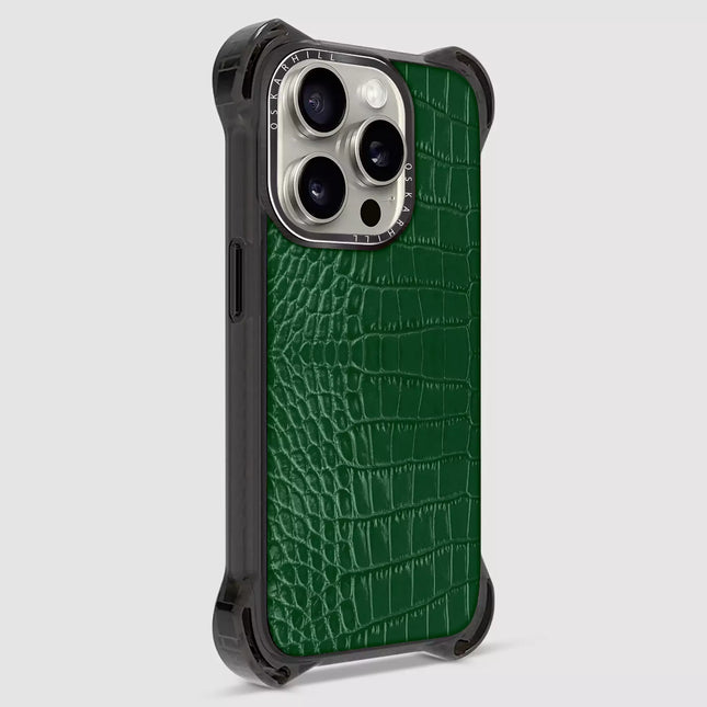 iPhone 15 Pro Max Alligator Bounce Case - Dark Green