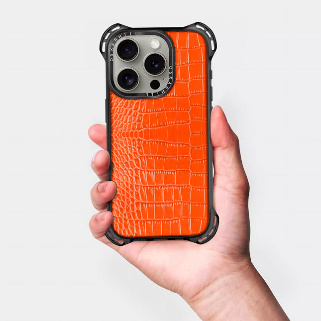 iPhone 15 Pro Alligator Bounce Case - Reddish Orange