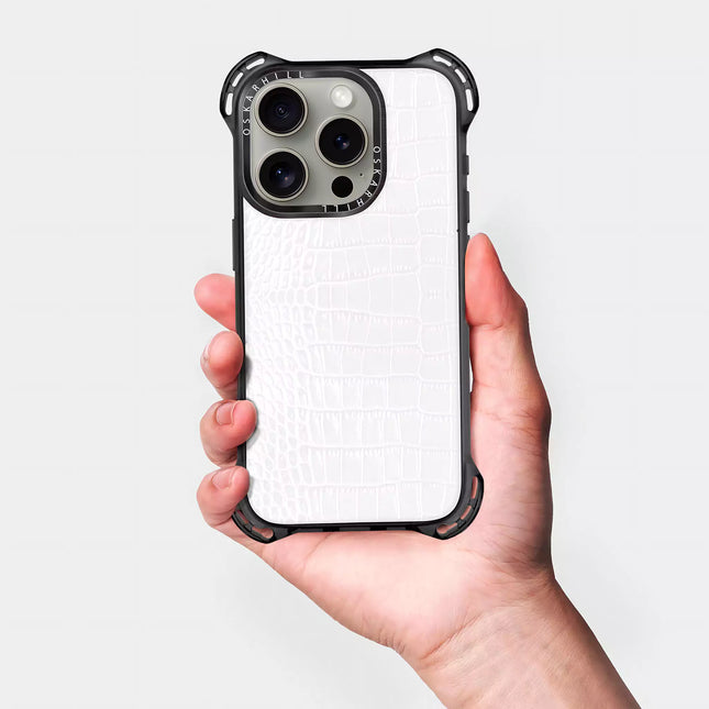 iPhone 14 Pro Alligator Bounce Case MagSafe Compatible White Smoke