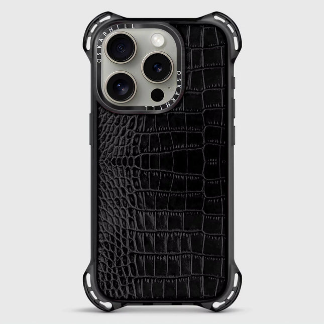 iPhone 15 Pro Max Alligator Bounce Case MagSafe Compatible Smoky Black