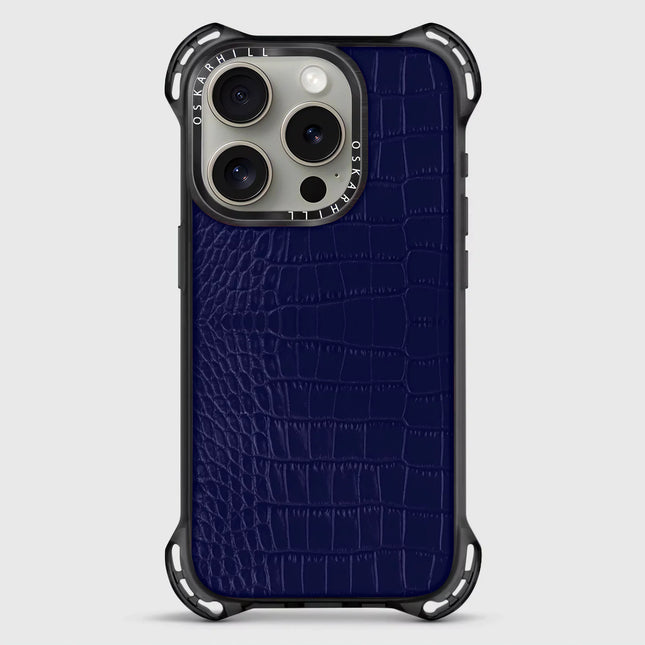 iPhone 15 Pro Alligator Bounce Case MagSafe Compatible Night Blue