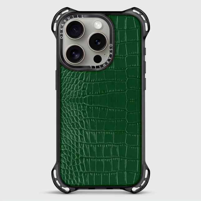iPhone 15 Pro Alligator Bounce Case MagSafe Compatible Dark Green