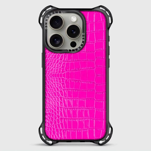 iPhone 15 Pro Alligator Bounce Case MagSafe Compatible Shocking Pink