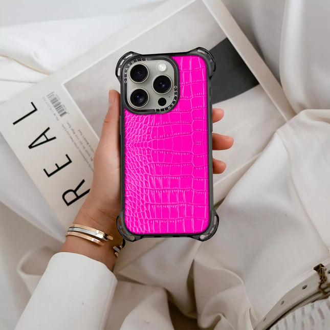 iPhone 14 Pro Leather Bounce Case - Shocking Pink