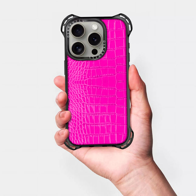 iPhone 14 Pro Leather Bounce Case - Shocking Pink