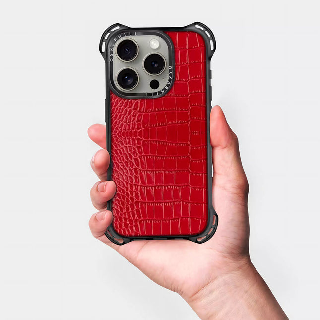 iPhone 14 Pro Max Alligator Bounce Case MagSafe Compatible Valentine Red