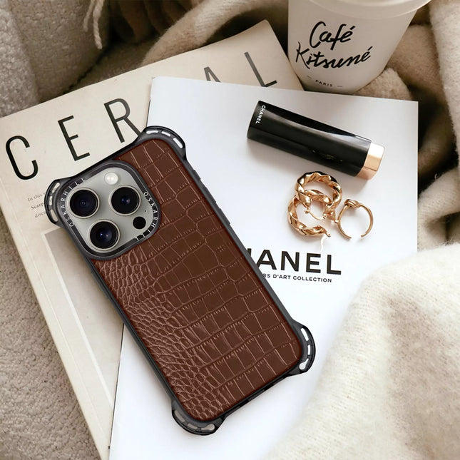 iPhone 15 Pro Max Alligator Bounce Case - Crater Brown