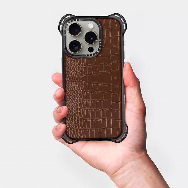 iPhone 15 Pro Max Alligator Bounce Case MagSafe Compatible Crater Brown