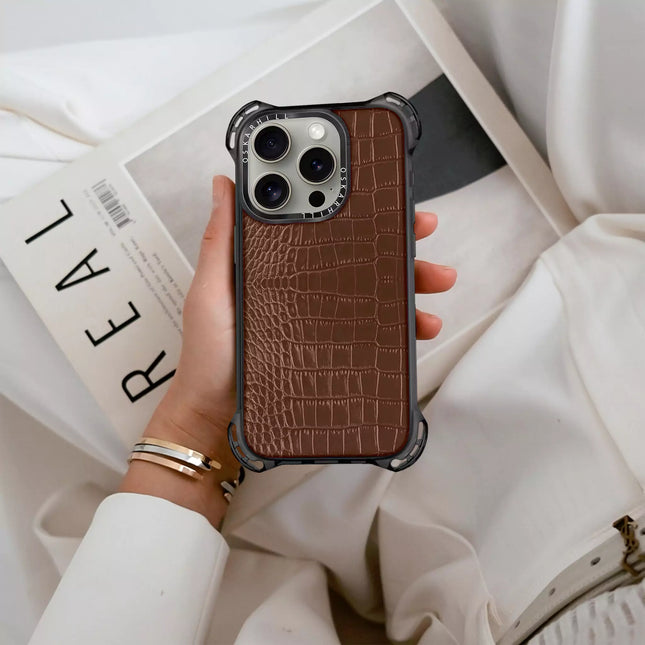 iPhone 13 Pro Max Alligator Bounce Case - Crater Brown