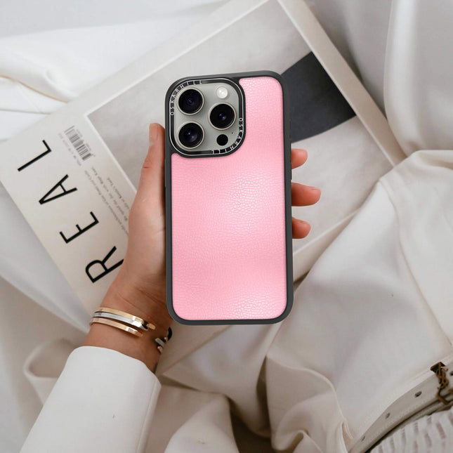 iPhone 15 Pro Case Elite Leather — Baby Pink