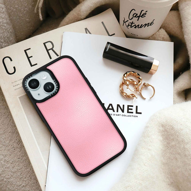 Coque Elite Leather pour iPhone 15 Plus — Rose pâle