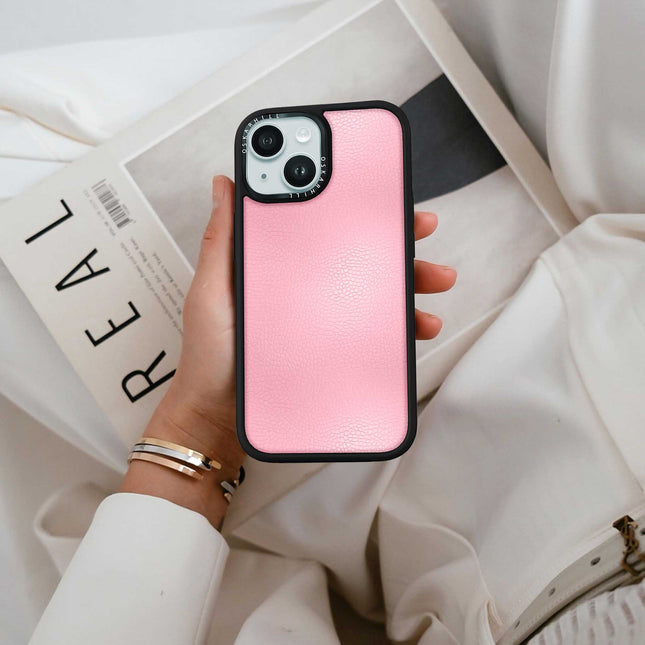 Coque Elite Leather pour iPhone 15 Plus — Rose pâle