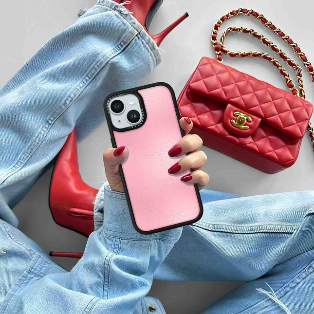 iPhone 14 Hülle Elite Leder – Babyrosa