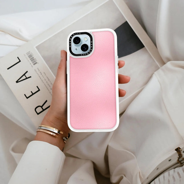 iPhone 15 Plus Case Classic Leather — Baby Pink