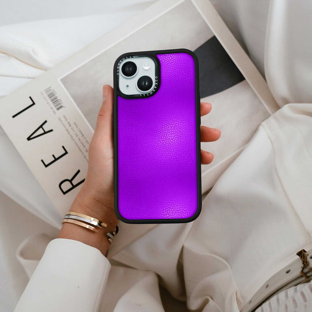 iPhone 15 Hülle Elite Leder – Dunkelviolett