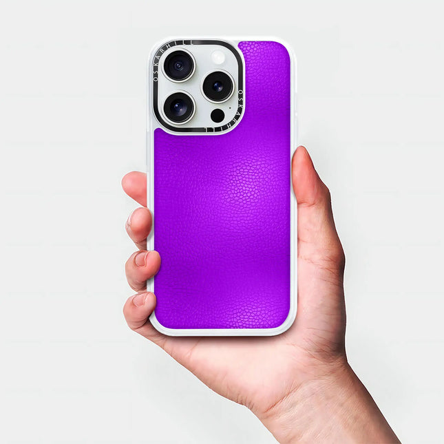 Coque iPhone 15 Pro Max en cuir classique — Violet foncé