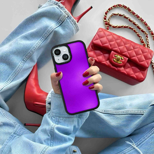 Coque iPhone 14 Elite Leather — Violet foncé