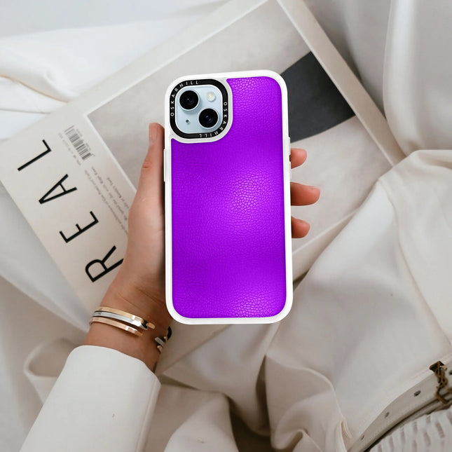 Étui en cuir classique pour iPhone 14 Plus — Violet foncé