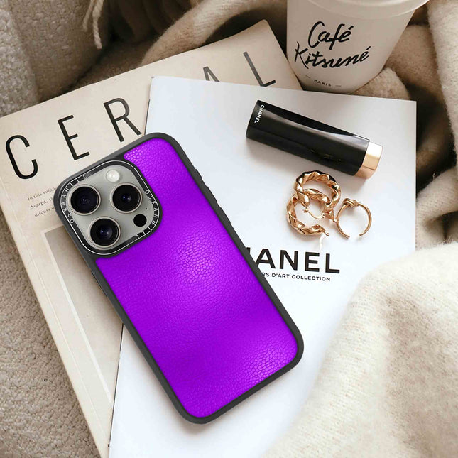 Coque iPhone 16 Pro Elite Leather — Violet foncé