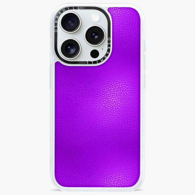 Coque iPhone 14 Pro Max en cuir classique — violet rosé