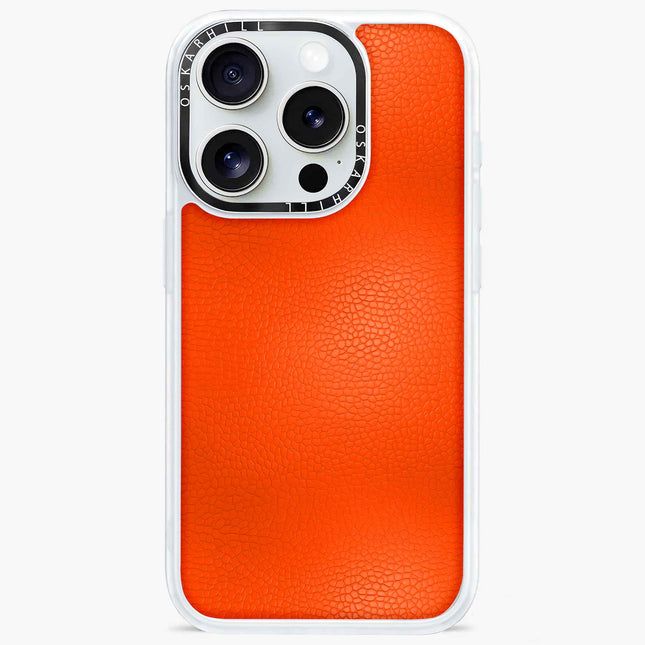 Coque iPhone 13 Pro Max en cuir classique — Orange rougeâtre