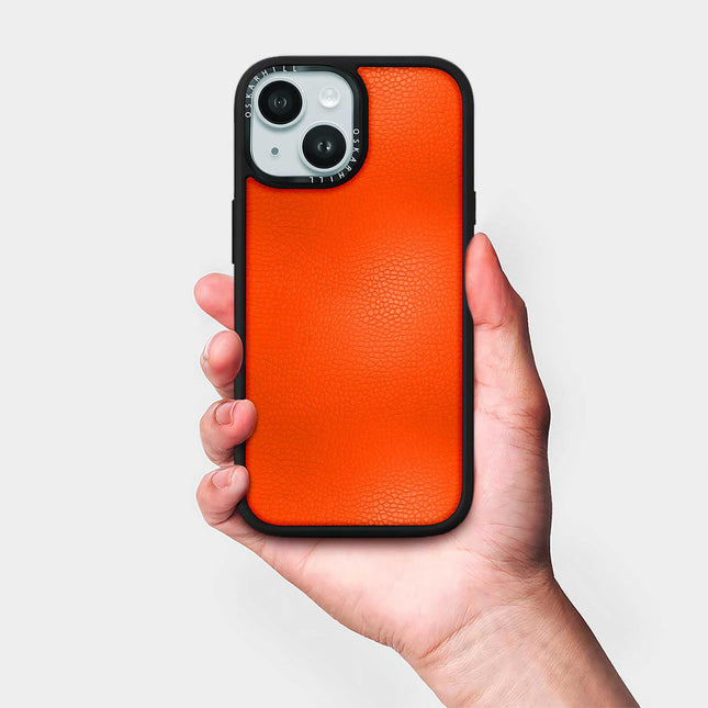 Coque Elite Leather pour iPhone 15 Plus — Orange rougeâtre