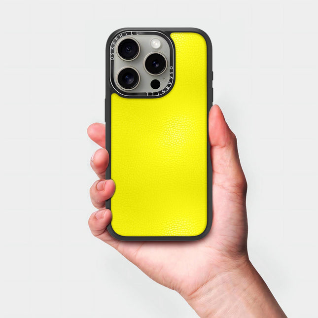 Coque Elite Leather pour iPhone 14 Pro — Jaune citron