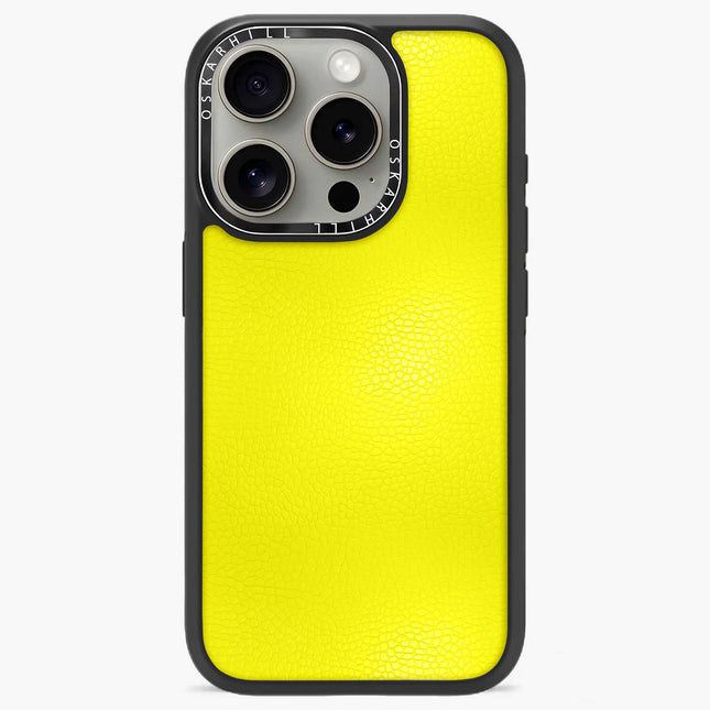 Coque Elite Leather pour iPhone 16 Pro — Jaune citron