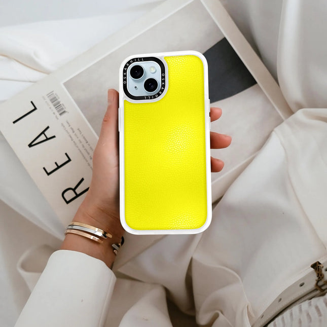 iPhone 13 Mini Case Classic Leather — Lemon Yellow