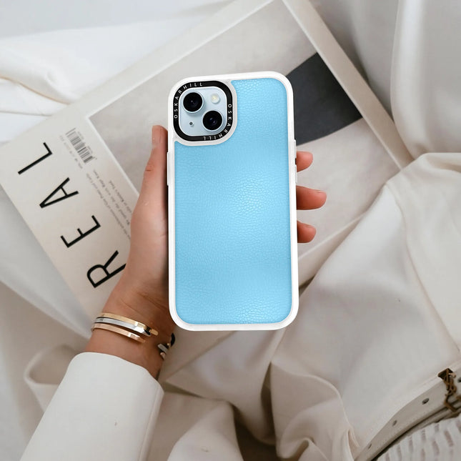 iPhone 14 Case Classic Leather — Sky Blue