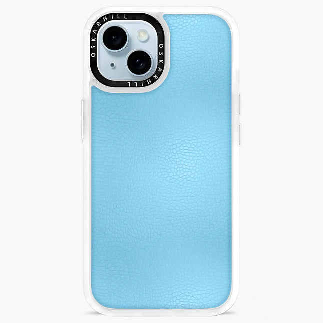 iPhone 13 in Classic Leather MagSafe Compatible Sky Blue