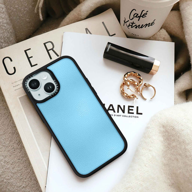 Coque Elite Leather pour iPhone 15 Plus — Bleu ciel