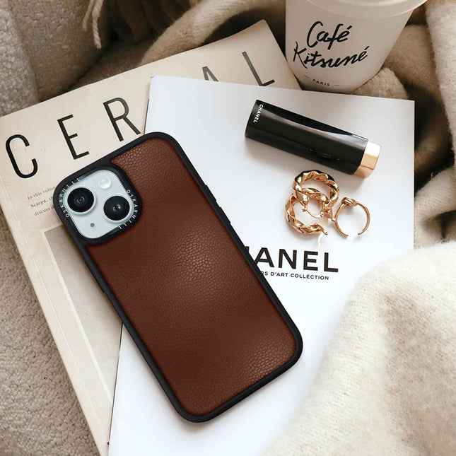 Coque Elite Leather pour iPhone 15 Plus — Crater Brown