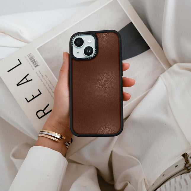 Étui en cuir Elite pour iPhone 14 Plus — Crater Brown