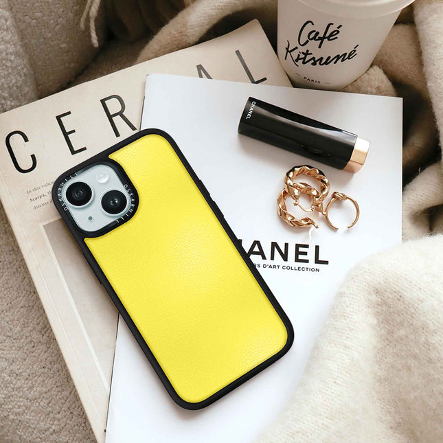 iPhone 14 Plus Case Elite Leather — Lemon Yellow