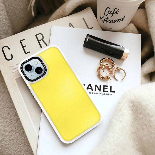 iPhone 13 Mini Case Classic Leather — Corn Yellow