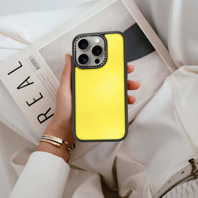 Coque Elite Leather pour iPhone 13 Pro Max — Jaune maïs