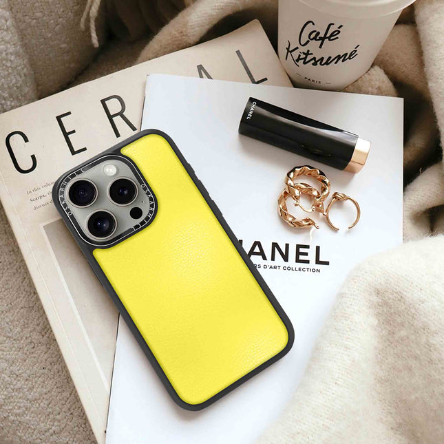 iPhone 15 Pro Case Elite Leather — Corn Yellow