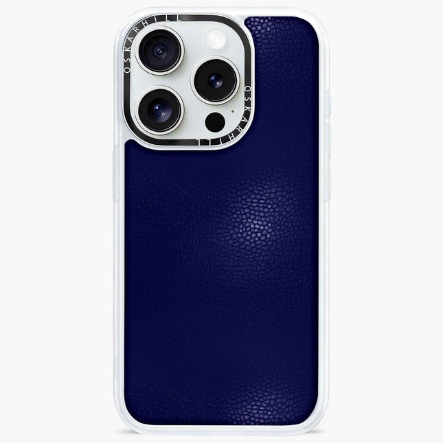 Coque iPhone 16 Pro Max en cuir classique — Bleu nuit