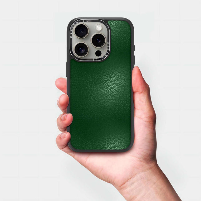 Coque Elite Leather pour iPhone 15 Pro — Vert foncé