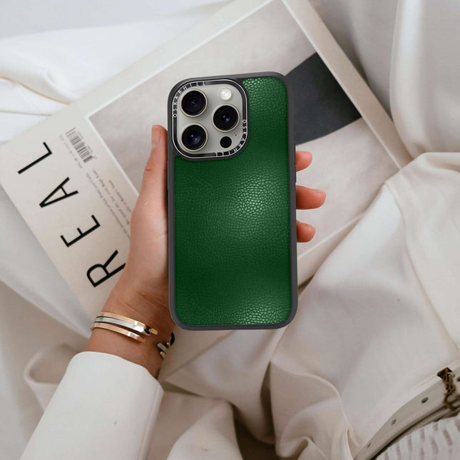 Coque Elite Leather pour iPhone 16 Pro Max — Vert foncé