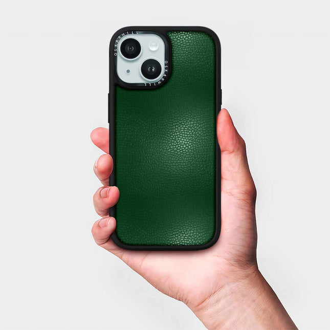 iPhone 15 Case Elite Leather — Dark Green