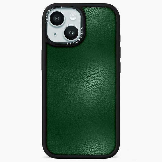 Coque Elite Leather pour iPhone 15 Plus — Vert foncé