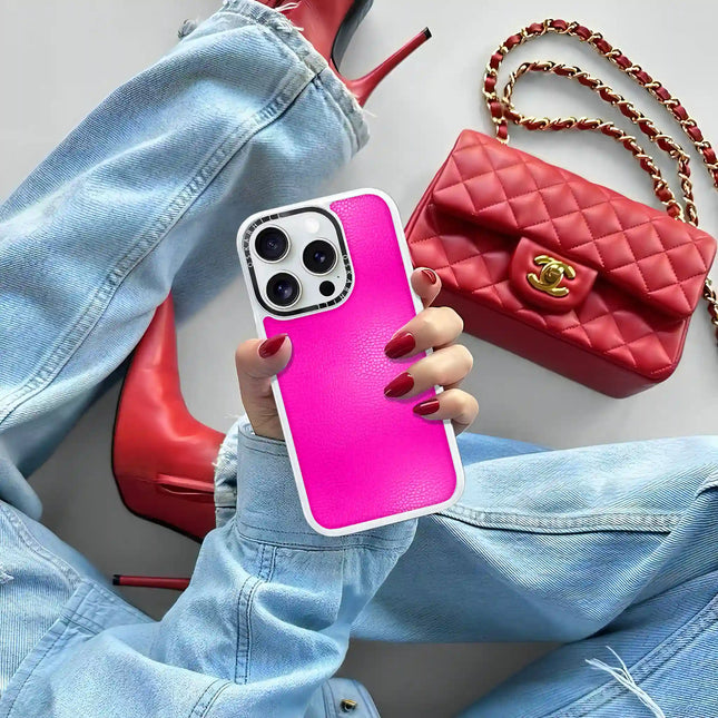 iPhone 15 Pro Max Case Classic Leather — Spicy Pink