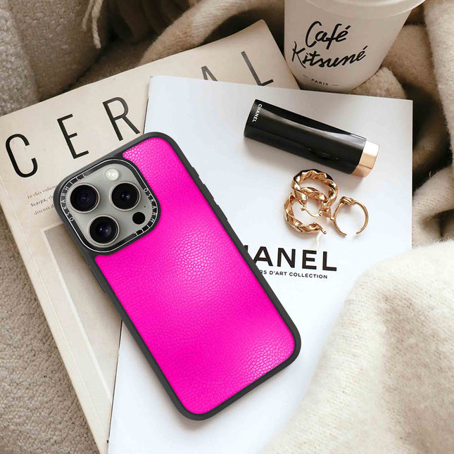 Coque Elite Leather pour iPhone 15 Pro — Rose vif