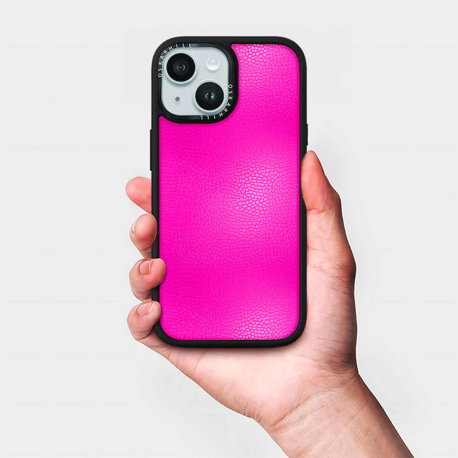 iPhone 15 Plus Case Elite Leather — Shocking Pink